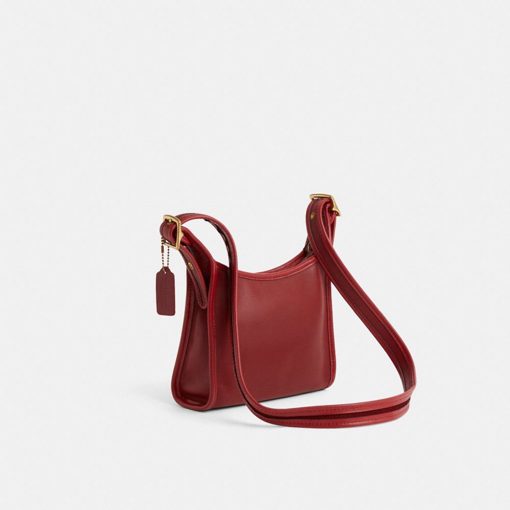 COACH®,Vintage Legacy Small Zip Bag,Red,Angle View