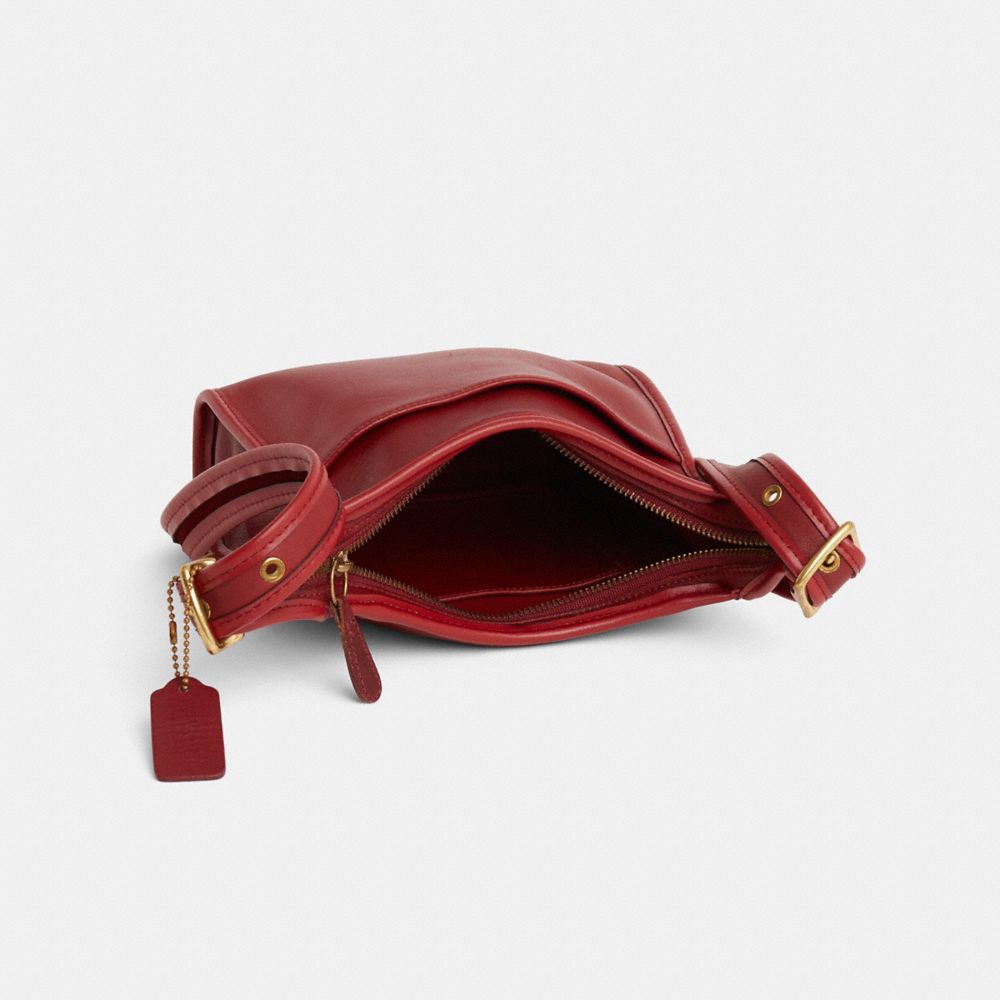COACH®,Vintage Legacy Small Zip Bag,Red,Inside View,Top View