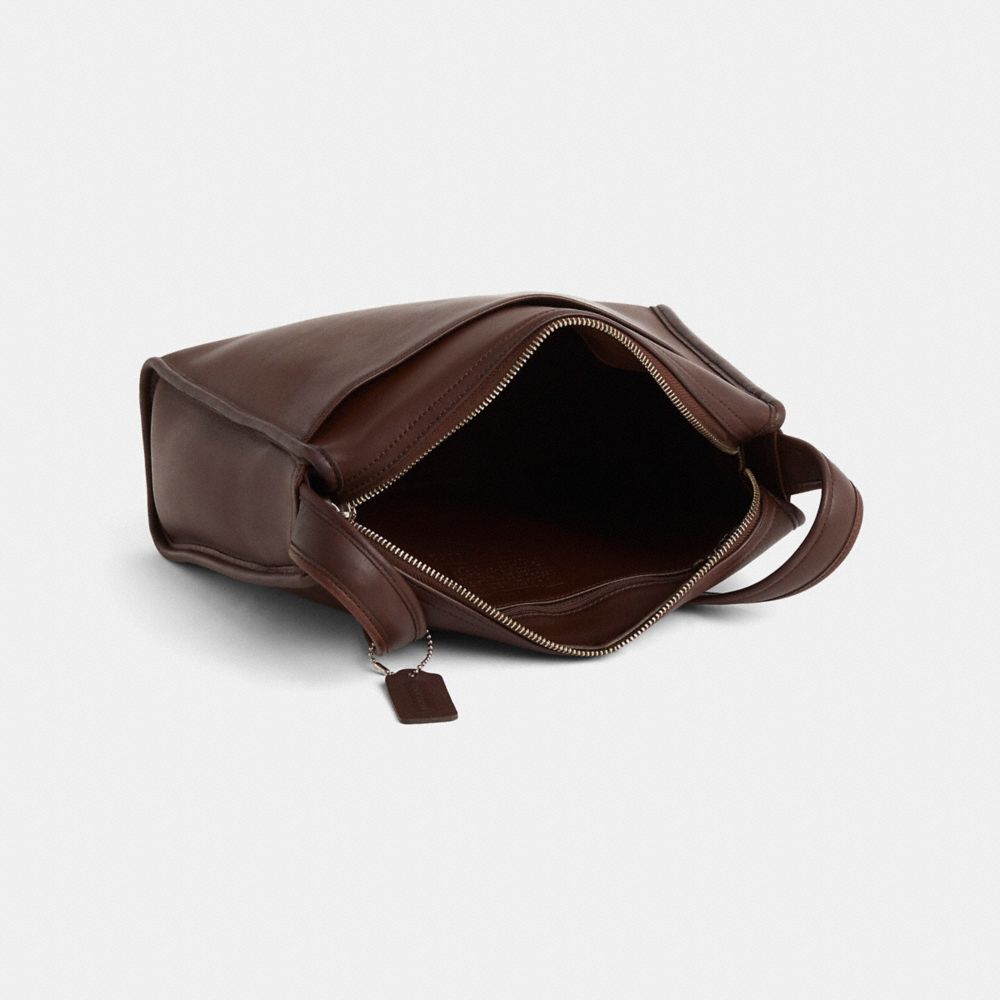 COACH®,Vintage Aero Pocket Zip Bag,Brown,Inside View,Top View