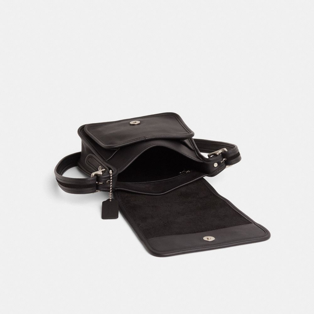 COACH®,Vintage Legacy Medium Studio Flap Bag,Black,Inside View,Top View