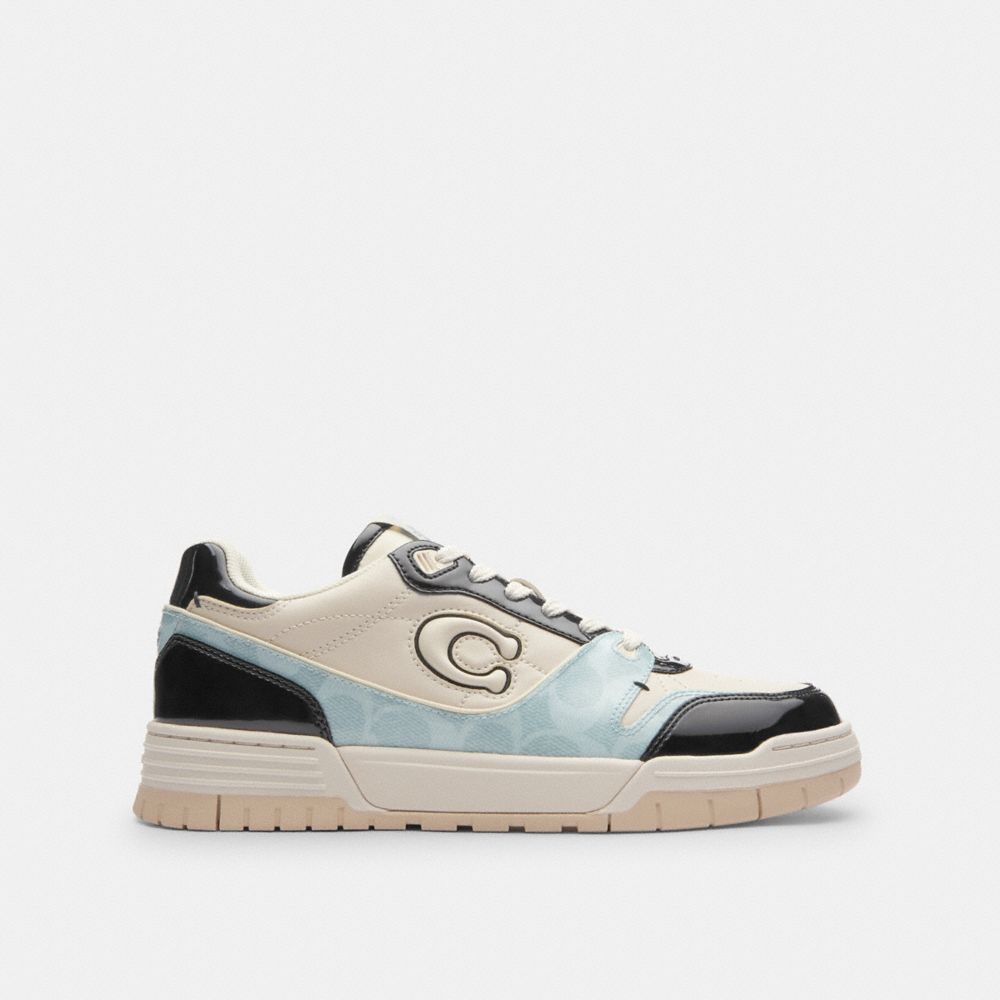 COACH®,Soho Sneaker With Patent Signature,Lining EVA,Lining Leather,Recycled Polyester,Polyester,Rubber,Leather,Canvas,EVA...,Multi Color,Angle View