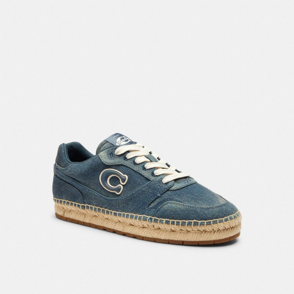 COACH®,Soho Espadrille Sneaker In Loved Denim,,Front View