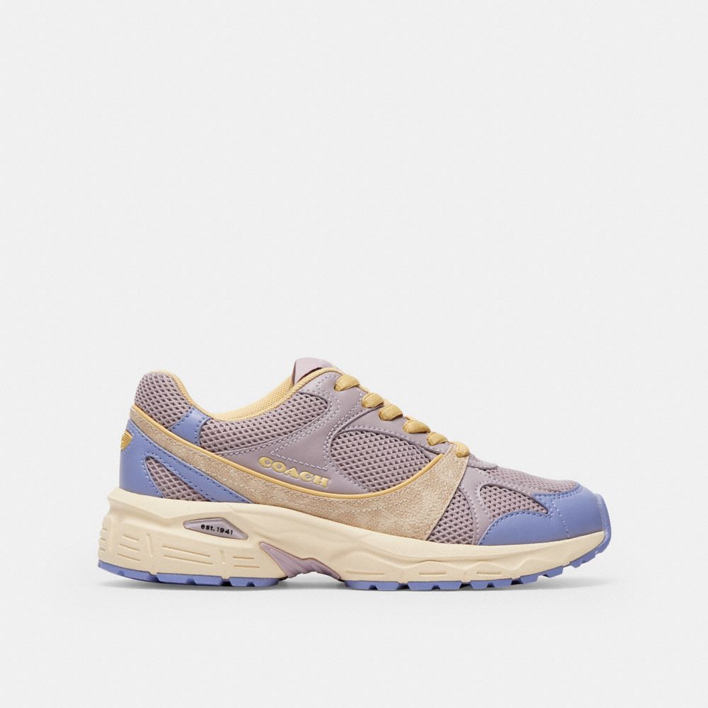 COACH®,Sport Sneaker With Signature Canvas,Rubber,Canvas,Lining Mesh,Leather,Casual,Low Top,Plastic,Logo,Breathable,Casual,Multi Color,Angle View