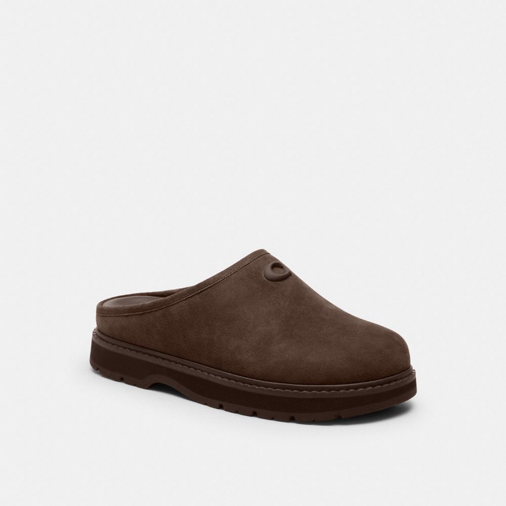 COACH®,Sport Clog,Recycled Polyester,Suede,Rubber,Synthetic,Clogs,Mules,Fabric,Logo,Traction,Casual,,Front View