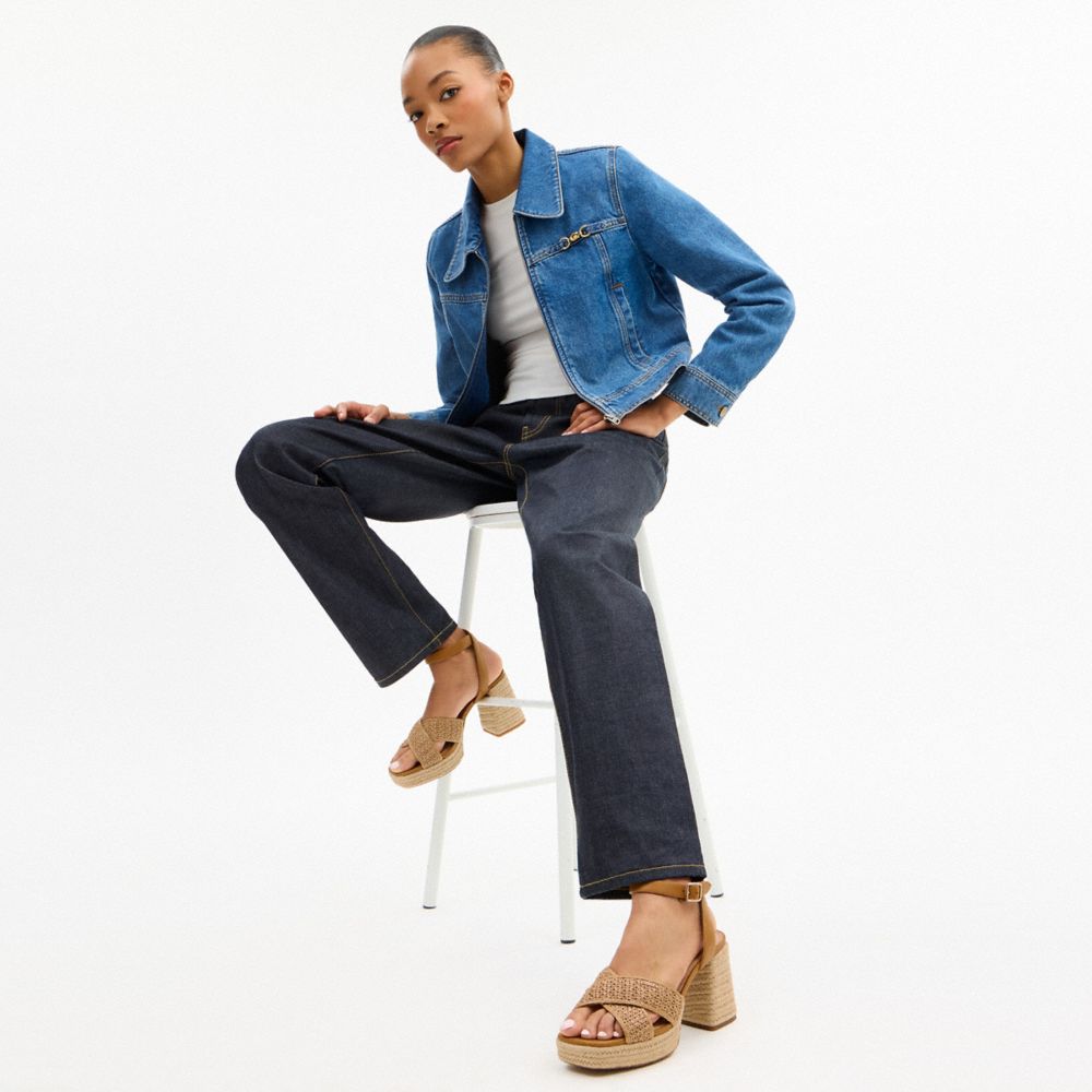 COACH®,Block Heel Sandal,,Detail View