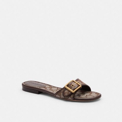 Женские сандалии Coach Margot Flat Sandal In Signature Jacquard