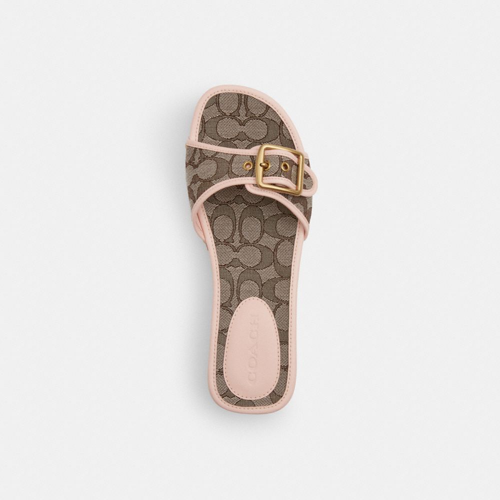 Женские сандалии Coach Margot Wooden Sandal In Signature Jacquard — фото 3