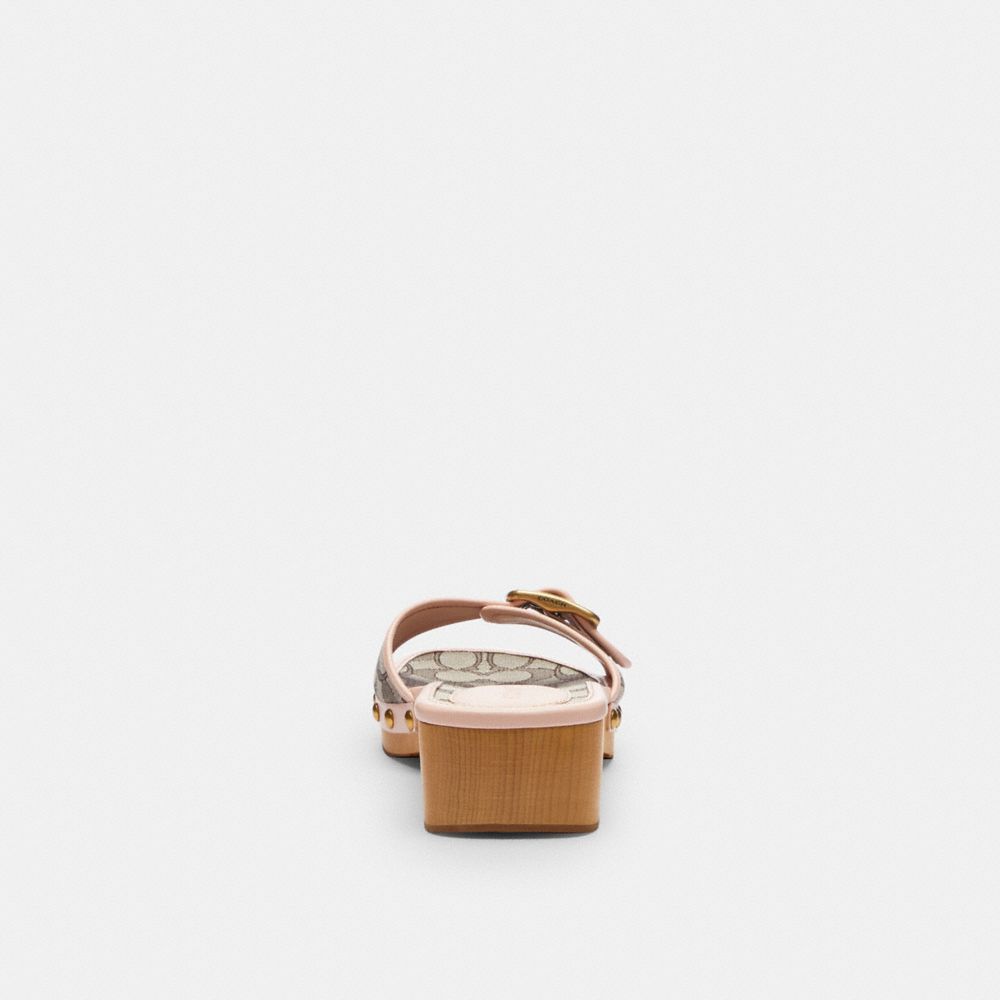 Женские сандалии Coach Margot Wooden Sandal In Signature Jacquard — фото 4