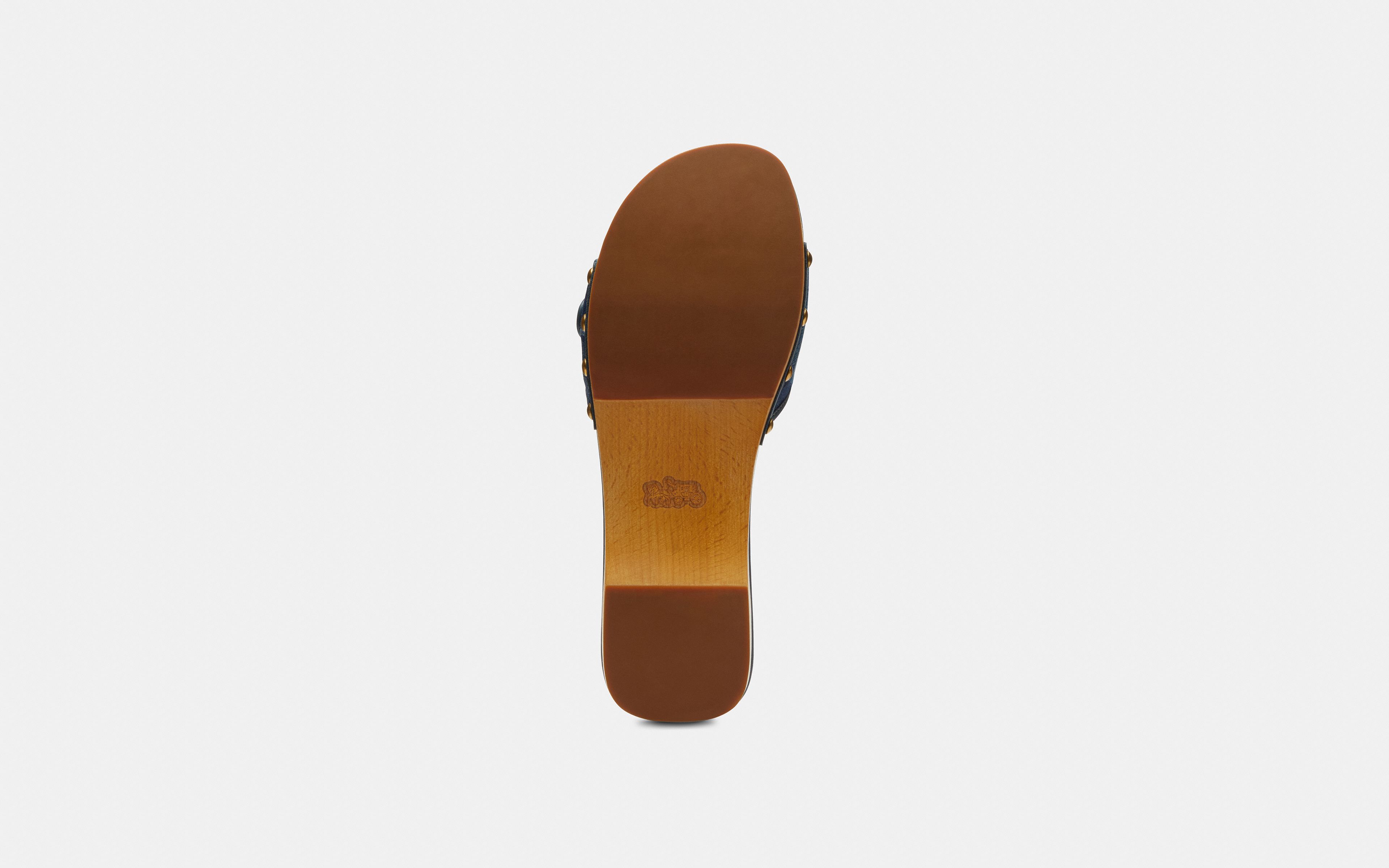 Margot Wooden Sandal With Signature Denim Patchwork