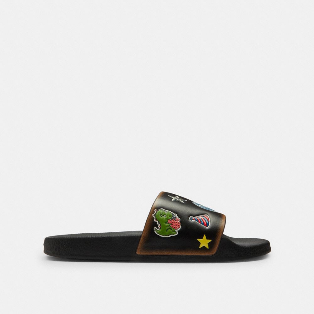 Женские сандалии Coach Rexy 10th Birthday Udele Slide With Sticker Print — фото 2