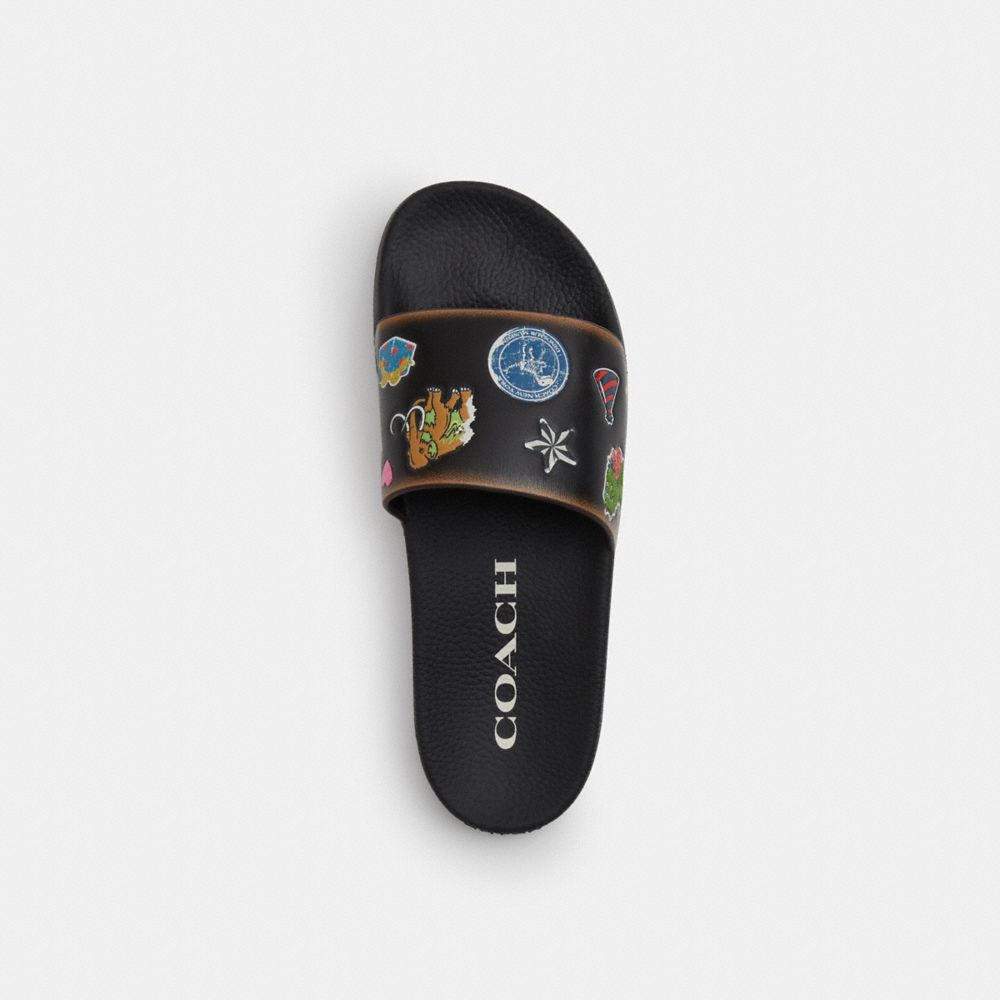 Женские сандалии Coach Rexy 10th Birthday Udele Slide With Sticker Print — фото 3