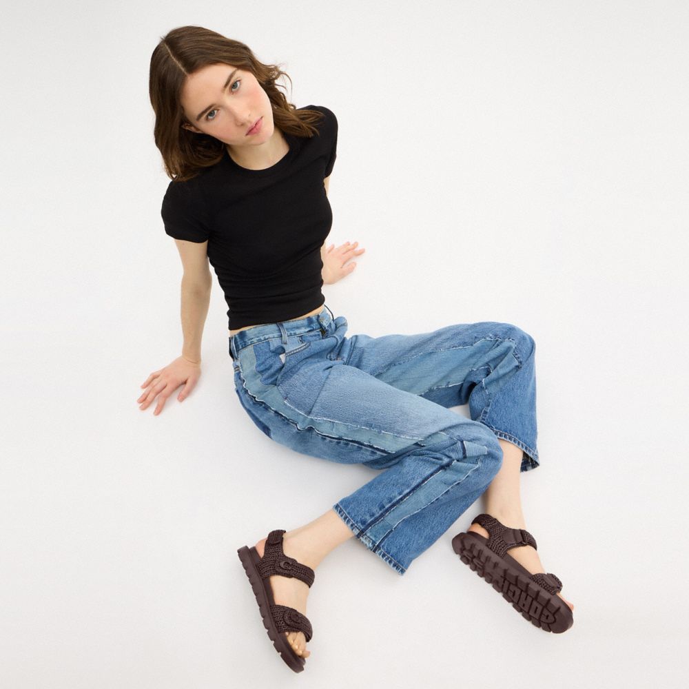 COACH®,Brynn Raffia Sandal,,Detail View