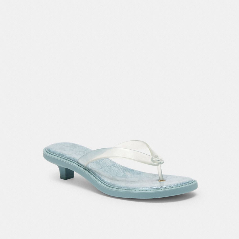 COACH®,Jelly Thong Sandal In Signature,,Front View