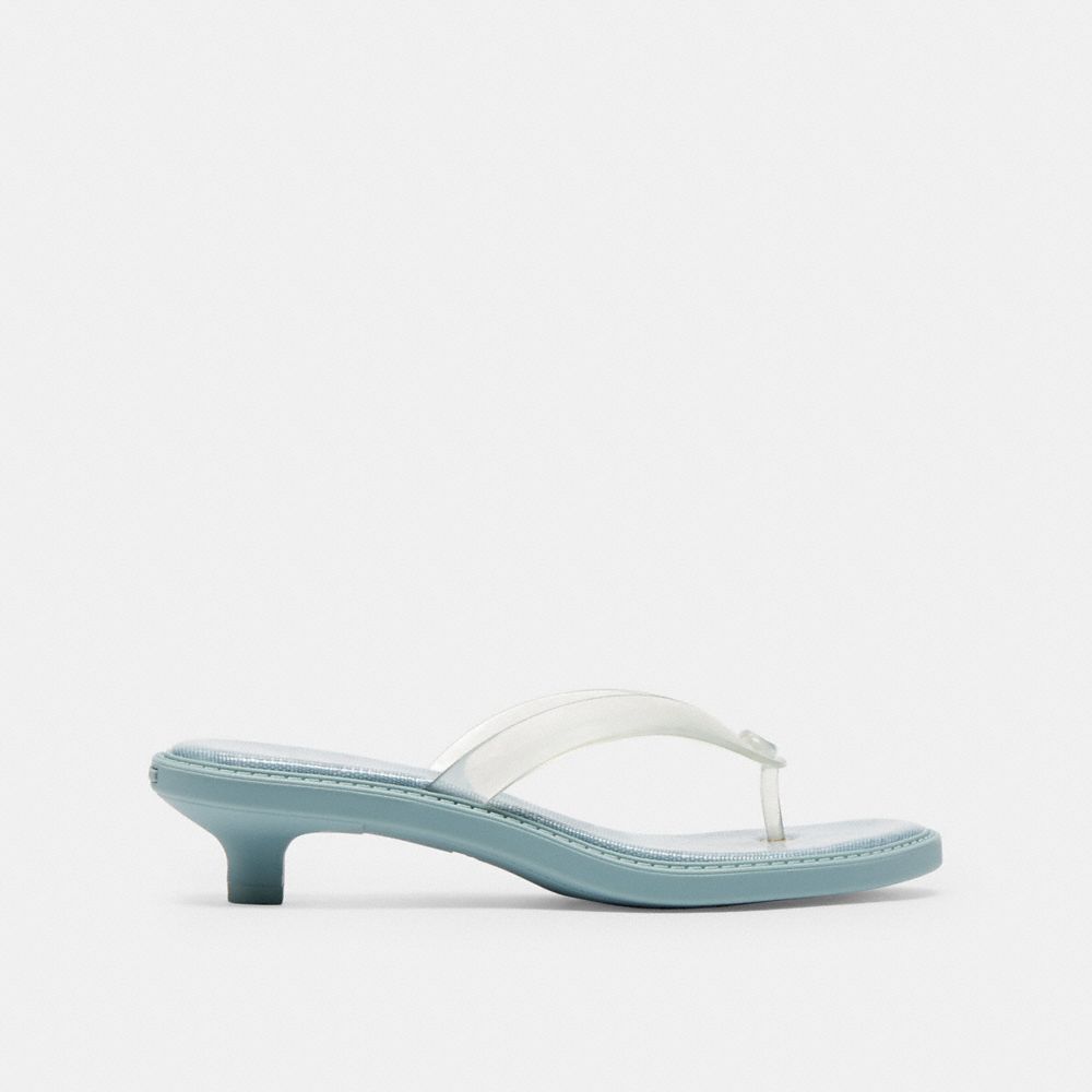 COACH®,Jelly Thong Sandal In Signature,,Angle View