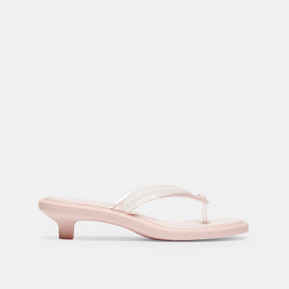 COACH®,Jelly Thong Sandal In Signature,,Angle View