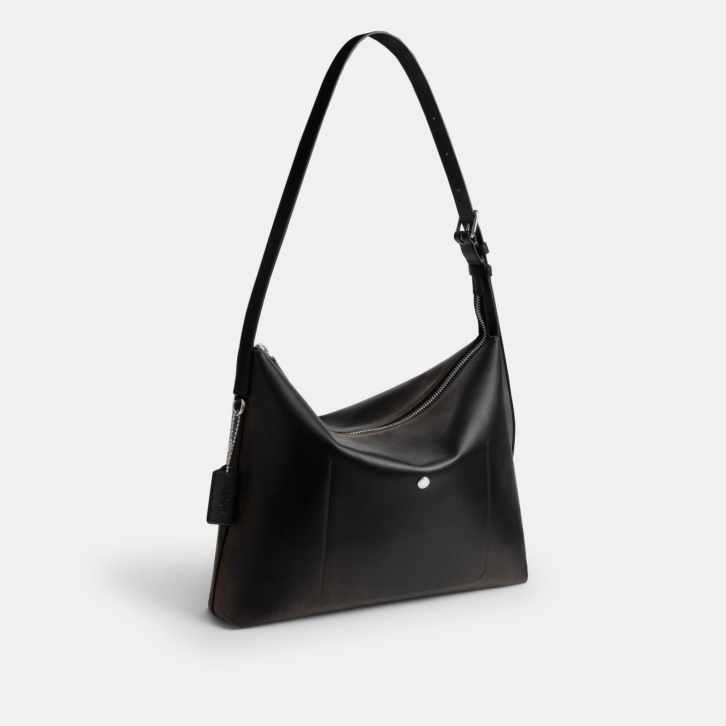 Мужская сумка Coach Mott Messenger 38 In Loved Leather, цвет: Чёрный / Рыжевато-коричневый — фото 2