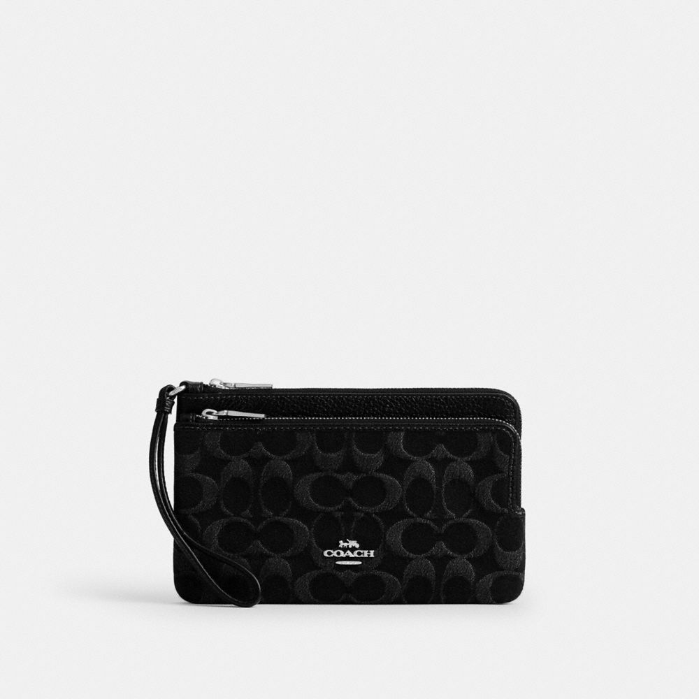 COACH®,Ashton Wristlet In Signature Denim,,Front View