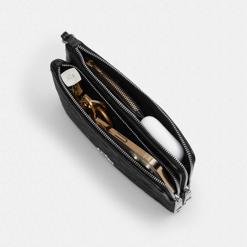 COACH®,Ashton Wristlet In Signature Denim,,Inside View,Top View