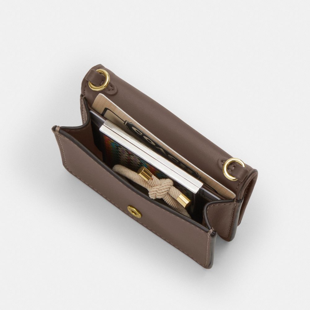 COACH®,Mini Wallet On A Chain In Signature Jacquard With Floral Embroidery,,Inside View,Top View