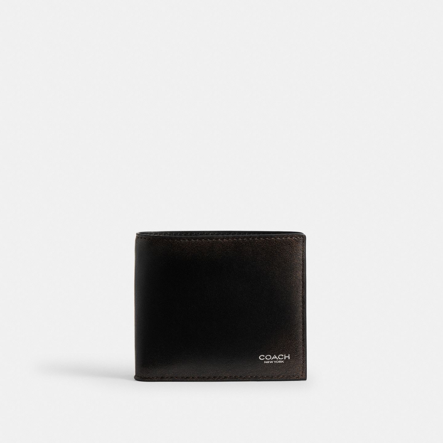 Кошелёк 3-в-1 Coach из кожи Loved Leather, цвет: Чёрный / Рыжевато-коричневый — фото 1