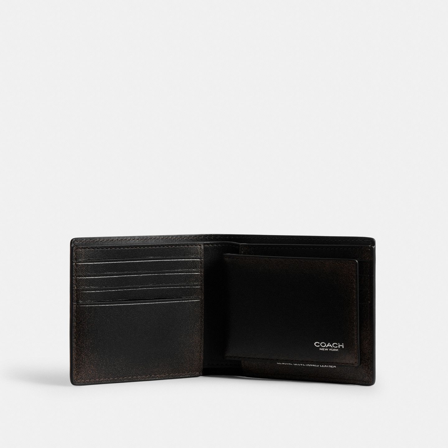 Кошелёк 3-в-1 Coach из кожи Loved Leather, цвет: Чёрный / Рыжевато-коричневый — фото 3