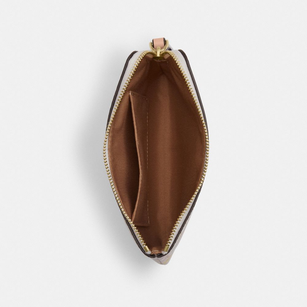 COACH®,Corner Zip Wristlet In Pretty Signature Canvas,,Inside View,Top View