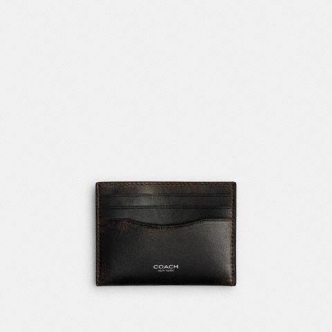 Coach Card Case In Loved Leather