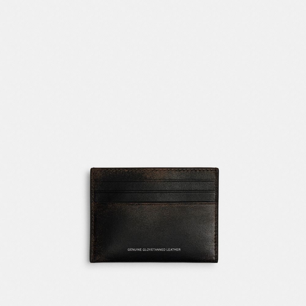 COACH®,Card Case In Loved Leather,Card Case,Casual,Black,Back View