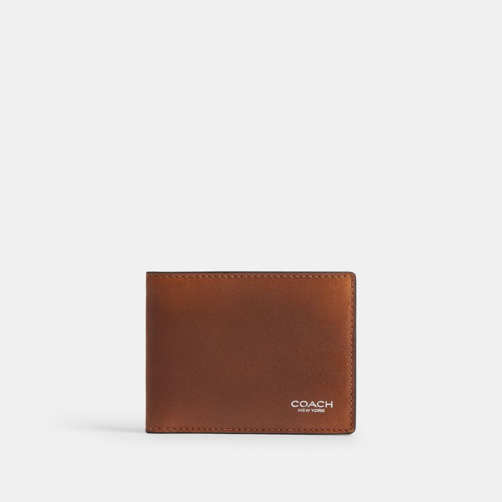 COACH®,Slim Billfold Wallet In Loved Leather,Leather,Bi Fold,Casual,,Front View