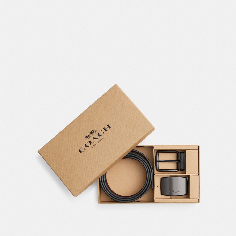 Мужские ремни Coach Boxed Plaque And Harness Buckle Cut-To-Size Reversible Belt, 38 Mm — фото 3