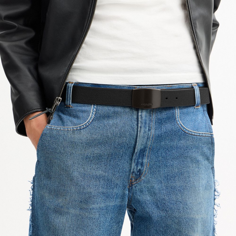 Мужские ремни Coach Boxed Plaque And Harness Buckle Cut-To-Size Reversible Belt, 38 Mm — фото 4