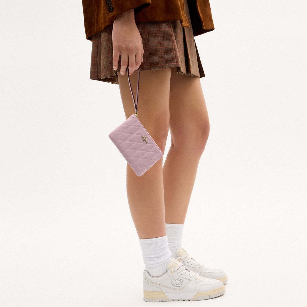 COACH®,Corner Zip Wristlet With Quilting,,Detail View