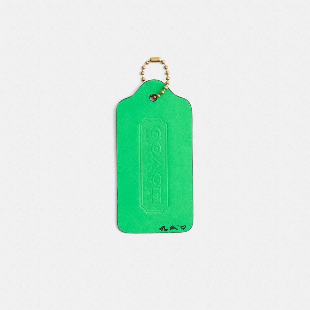 COACH®,Remade Extra Large Hangtag Bag Charm With Hand Painting,,Back View