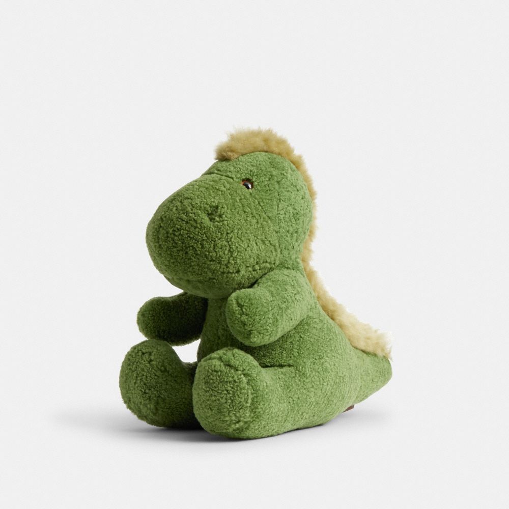 COACH®,REXY 10E ANNIVERSAIRE REXY À COLLECTIONNER EN MOUTON RETOURNÉ,Peau de mouton,Laiton/Vert,Front View