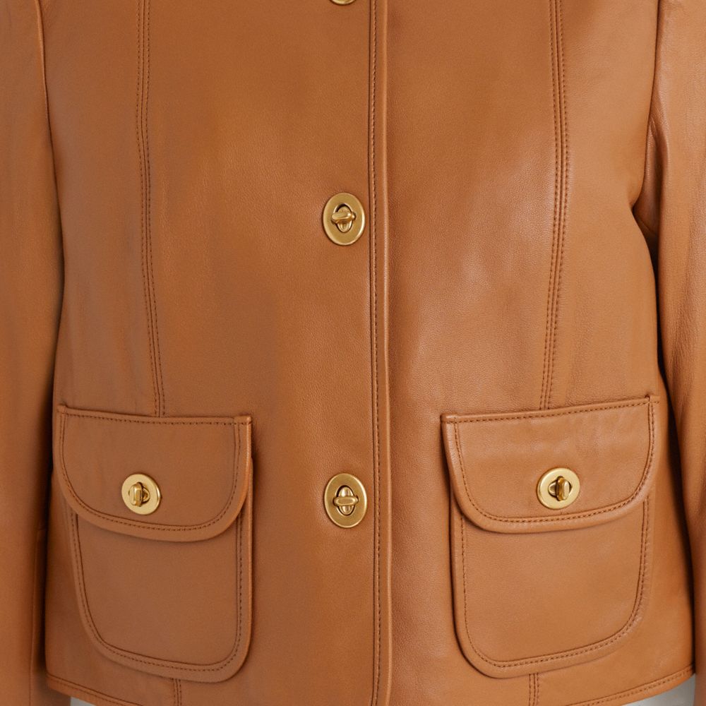 COACH®,Restored Cardi Leather Jacket,,Scale View