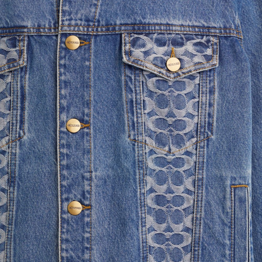 COACH®,Restored Oversized Signature Denim Jacket,,Scale View