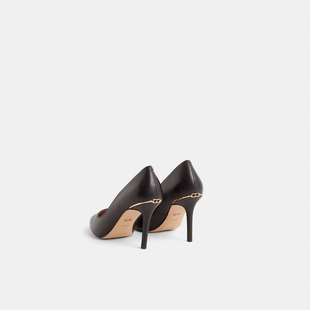 COACH®,Restored Wiley Leather Pump,,Back View