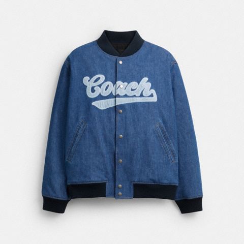 Мужские куртки Coach Denim Varsity Jacket In Organic Cotton