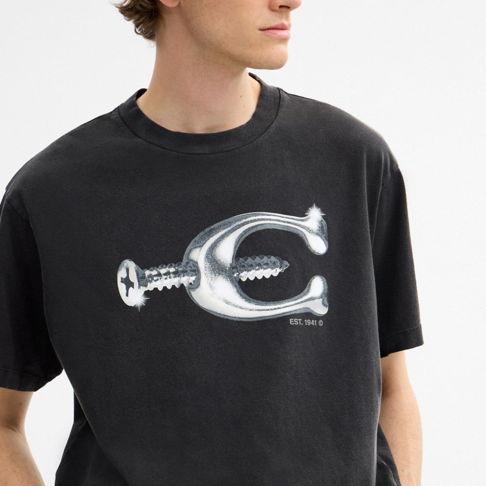 Мужские футболки Coach Hardware Relaxed T-Shirt In Organic Cotton — фото 5