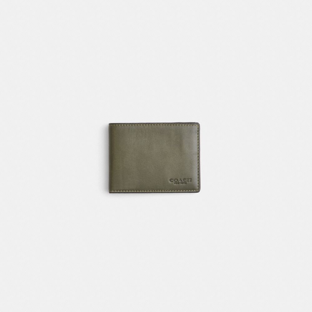 Coach Restored Slim Billfold Wallet In Green