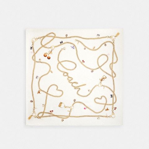 Женские брелоки Coach Charms Print Silk Square Scarf