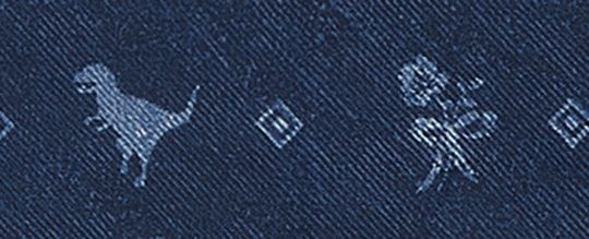 COACH®,Dino Print Bandana,Cotton,Silk,Square,Logo,Pattern,Casual,Navy,Front View