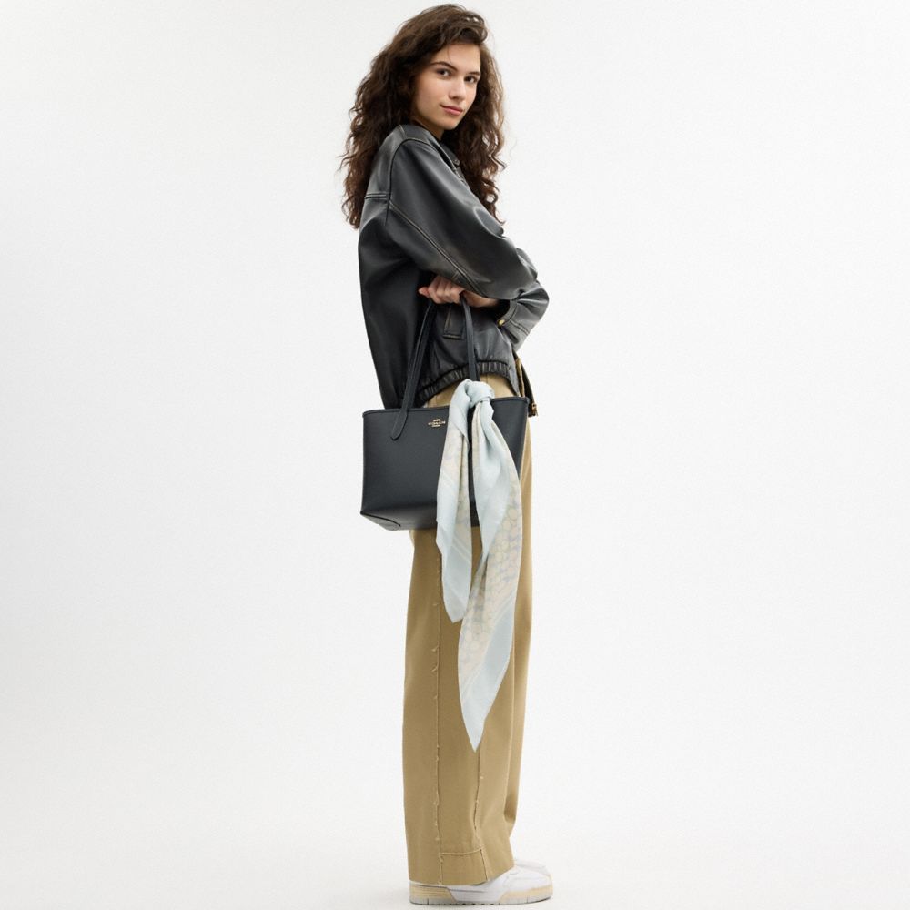 COACH®,Signature Silk Square Scarf,,Detail View