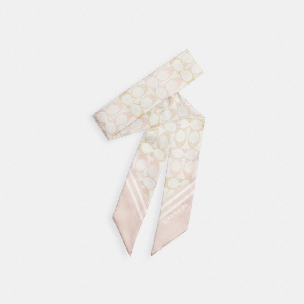 COACH®,Signature Silk Skinny Scarf,,Front View