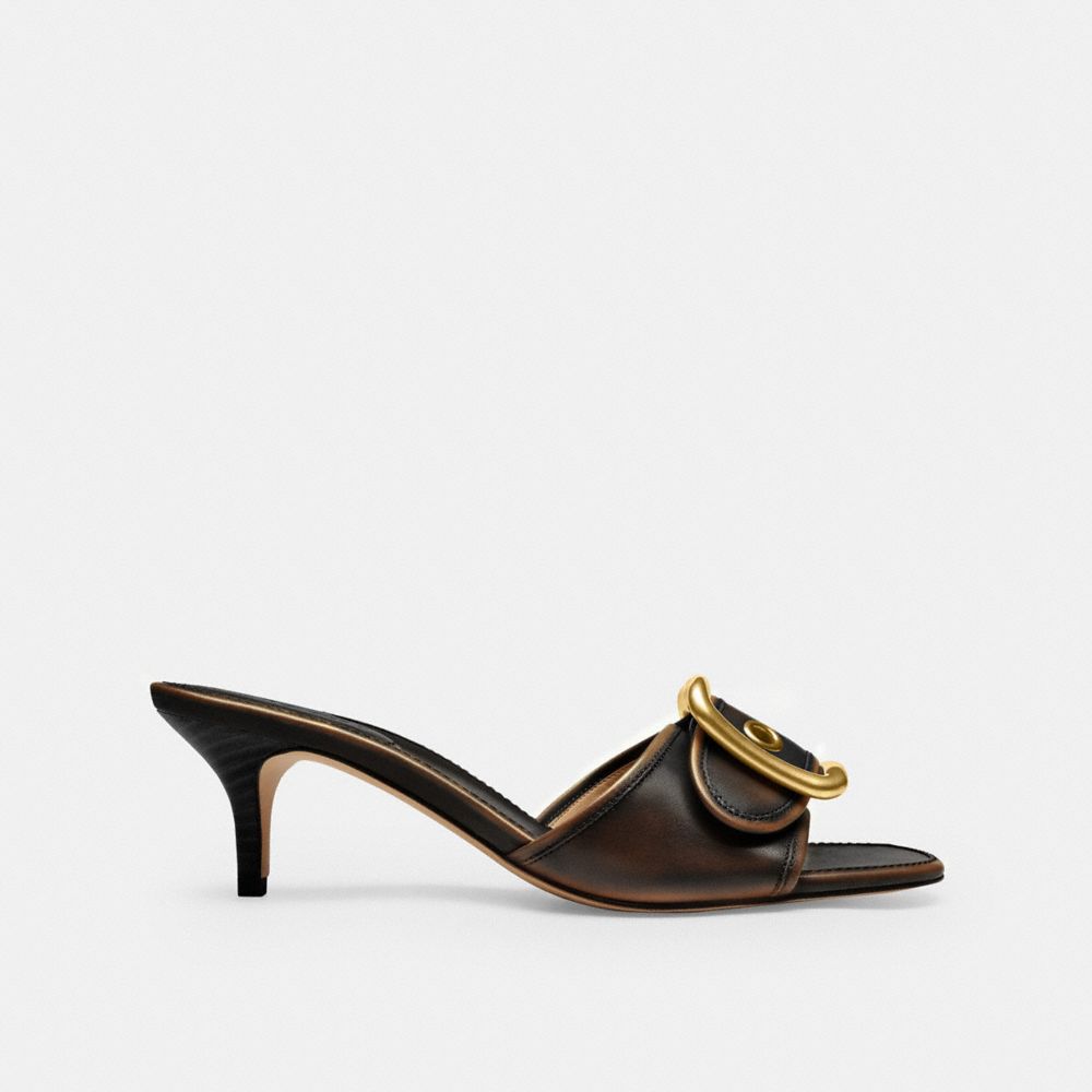 Женские сандалии Coach Margot Sandal With Oversized Buckle In Loved Leather — фото 2