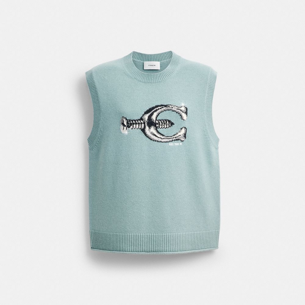 COACH&reg;,Screw Crewneck Sweater Vest,,Front View