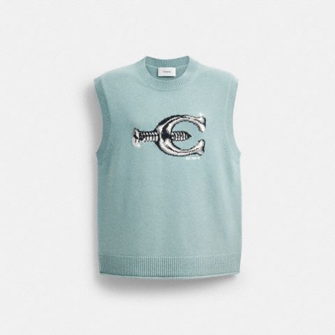 Мужские свитеры Coach Hardware Crewneck Sweater Vest
