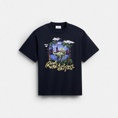 Мужские футболки Coach Rexy 10th Birthday Jungle Relaxed T-Shirt In Organic Cotton