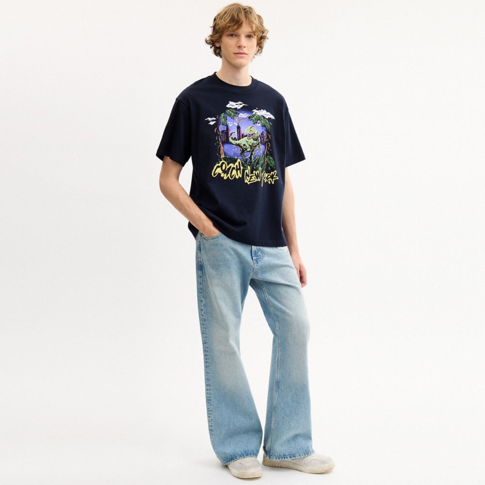 Мужские футболки Coach Rexy 10th Birthday Jungle Relaxed T-Shirt In Organic Cotton — фото 2