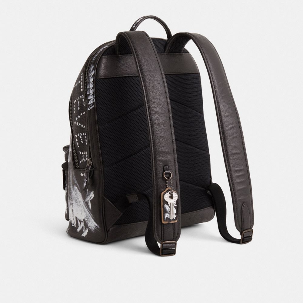COACH®,Upcrafted Charter Backpack,Black,Angle View